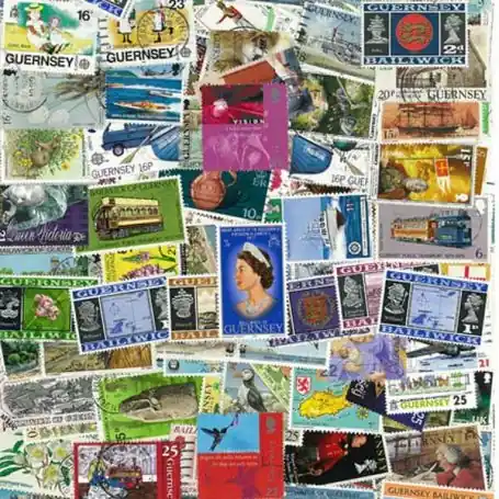 Authentique Collection de timbres Guernesey oblitérés