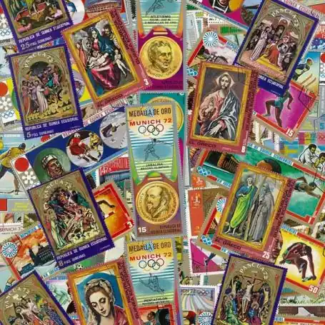 Collection de timbres Guinee Equatoriale oblitérés Retour Gratuit