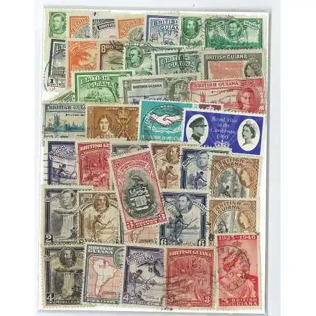 Artisanat Collection de timbres Guyane Britannique oblitérés