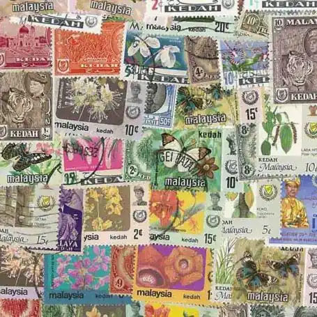 Collection de timbres Kedah oblitérés Dernier Modèle