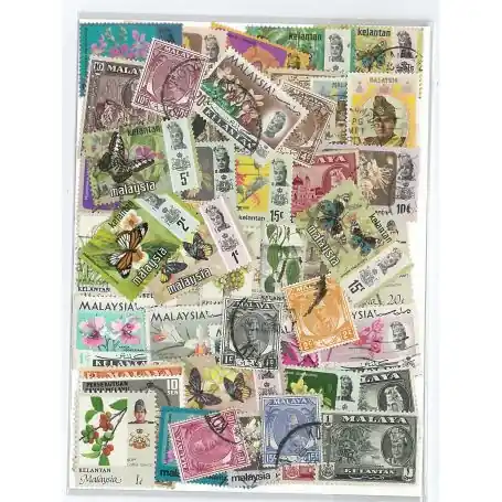 Original Collection de timbres Kelantan oblitérés