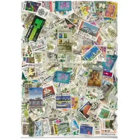 Collection de timbres Malaisie Singapour oblitérés Retour Gratuit