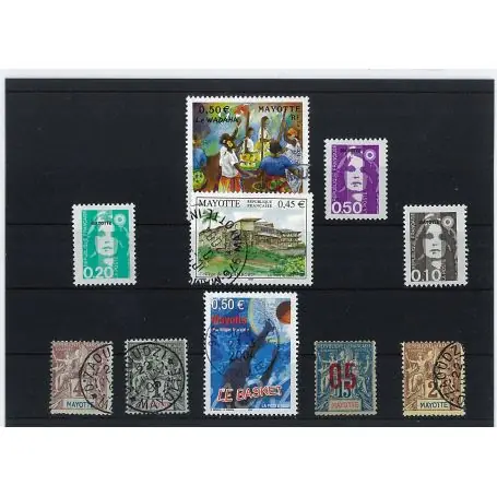 Petit Prix Collection de timbres Mayotte oblitérés