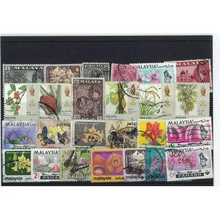 Tendance Collection de timbres Pahang oblitérés