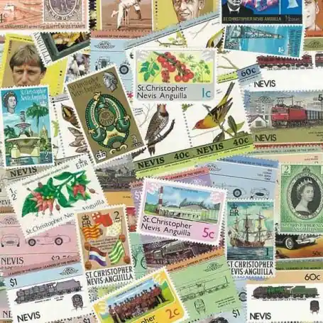 Collection de timbres St Christophe & Nevis oblitérés Retour Gratuit