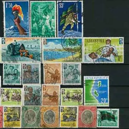 Collection de timbres Tanganyka oblitérés Prix Réduit