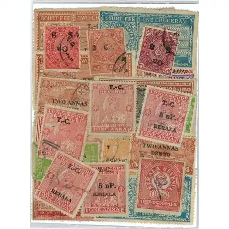 Artisanat Collection de timbres Travancore oblitérés