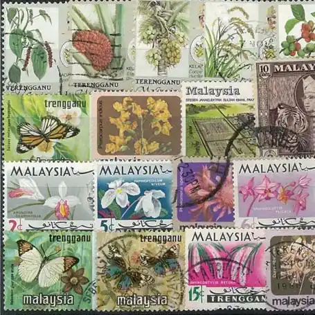 Retour Gratuit Collection de timbres Trengganu oblitérés