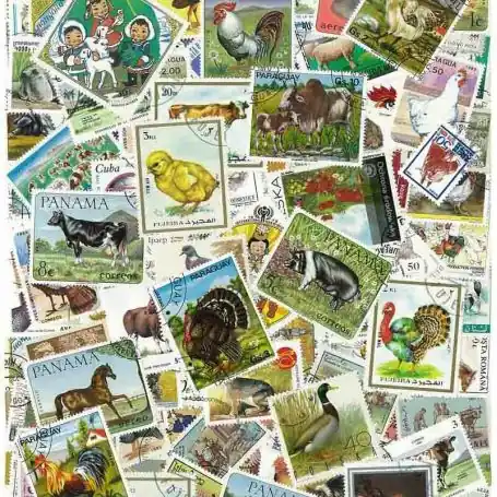 Garantie Incluse Collection de timbres Animaux De La Ferme oblitérés