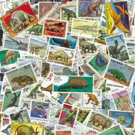 Livraison Mondiale Collection de timbres Animaux Prehistoriques oblitérés