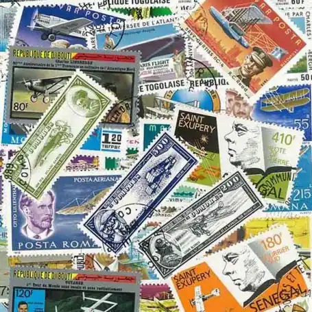 Collection de timbres Aviateurs oblitérés Usine Directe