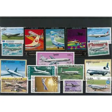 Collection de timbres Avions Dc oblitérés Livraison Gratuite
