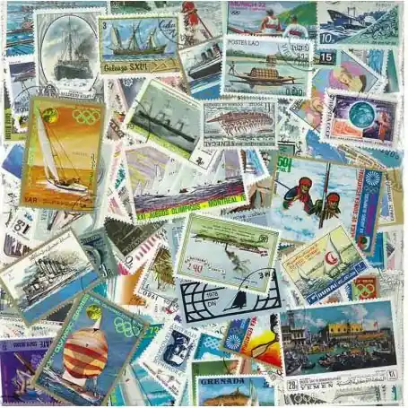 Collection de timbres Bateaux oblitérés Remise