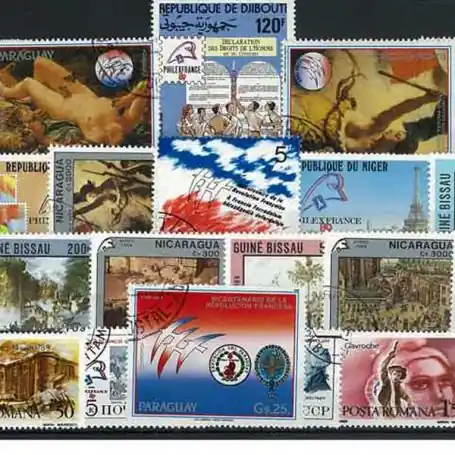 Collection de timbres Bicentenaire Revolution oblitérés Quantité Limitée