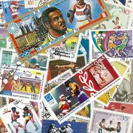 Collection de timbres Boxe oblitérés Édition Limitée
