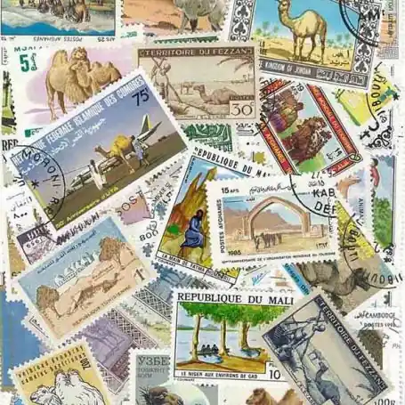 Réduction Collection de timbres Camelides oblitérés