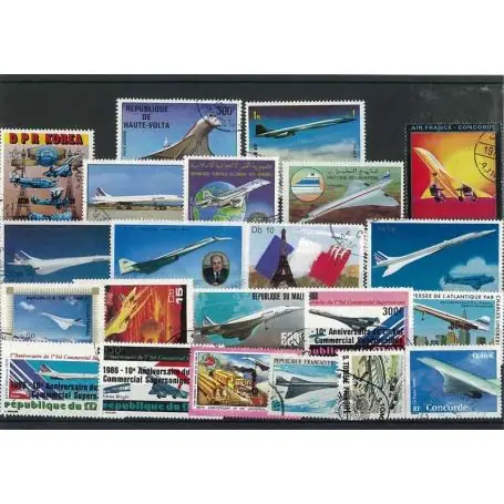Collection de timbres Avions Concorde oblitérés Premium