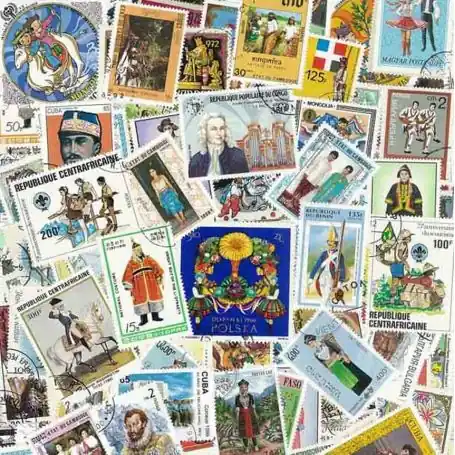 Collection de timbres Costumes oblitérés Marque