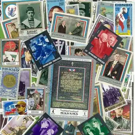 Offre Exclusive Collection de timbres De Gaulle oblitérés