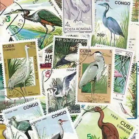 Collection de timbres Echassiers oblitérés Retour Gratuit