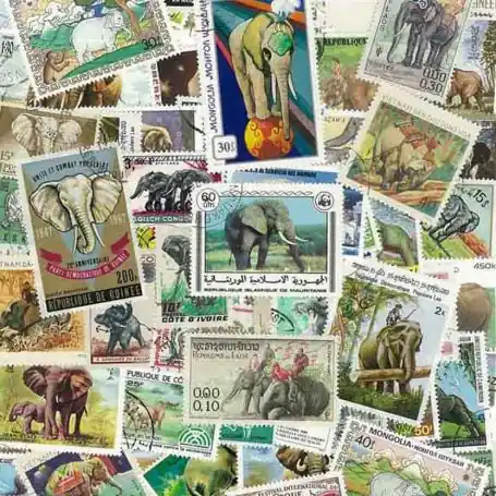 Collection de timbres Elephants oblitérés Meilleure Qualité