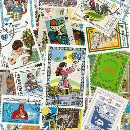 Collection de timbres Enfance oblitérés Offre Limitée