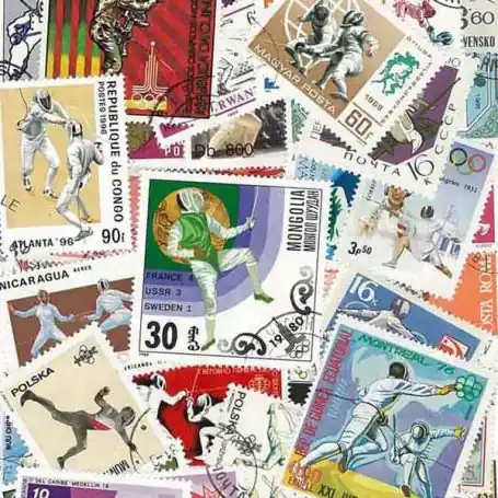 Collection de timbres Escrime oblitérés Édition Limitée
