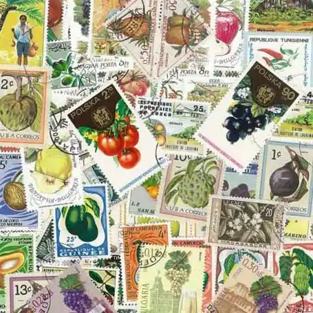 En Vogue Collection de timbres Fruits oblitérés