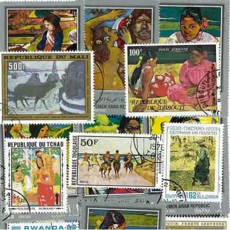Collection de timbres Gauguin oblitérés Retour Gratuit