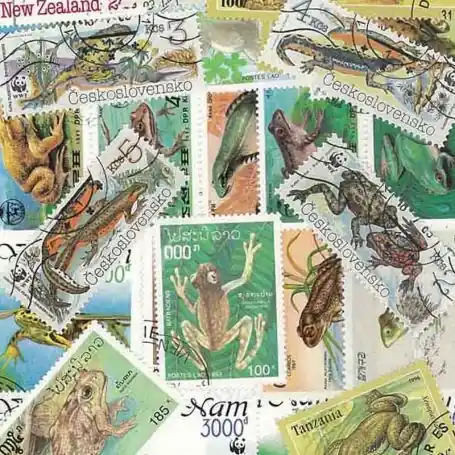 Dernier Modèle Collection de timbres Grenouilles oblitérés