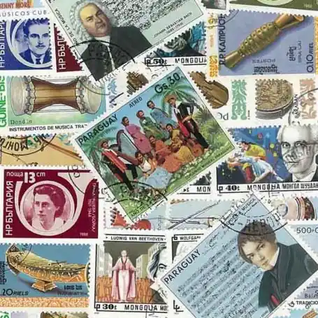 Haute Qualité Collection de timbres Instruments De Musique oblitérés