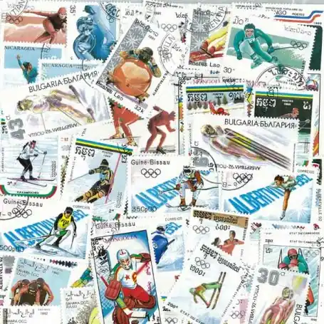 Bon Plan Collection de timbres Jo Hiver Albertville oblitérés