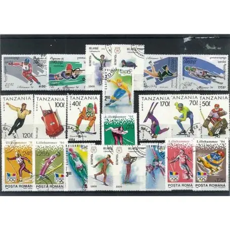 Paiement Sécurisé Collection de timbres Jo Hiver Lillehamer oblitérés