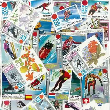 Collection de timbres Jo Hiver Sapporo oblitérés Dernier Modèle