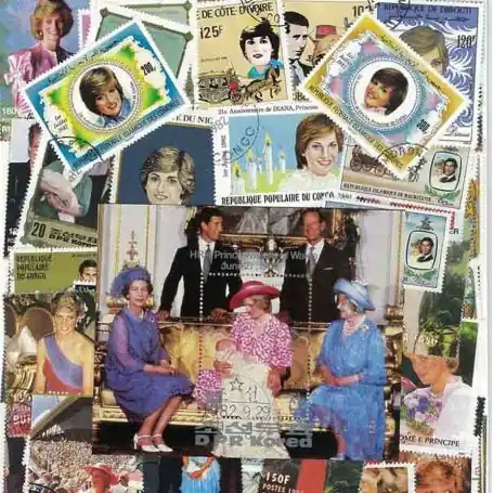 Offre Exclusive Collection de timbres Lady Diana oblitérés