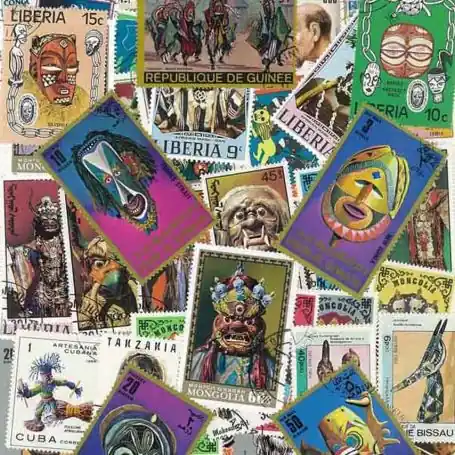 Collection de timbres Masques oblitérés Meilleure Qualité
