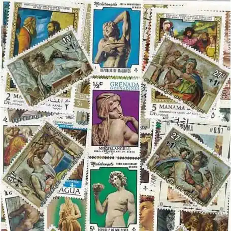 Collection de timbres Michel Ange oblitérés Marque
