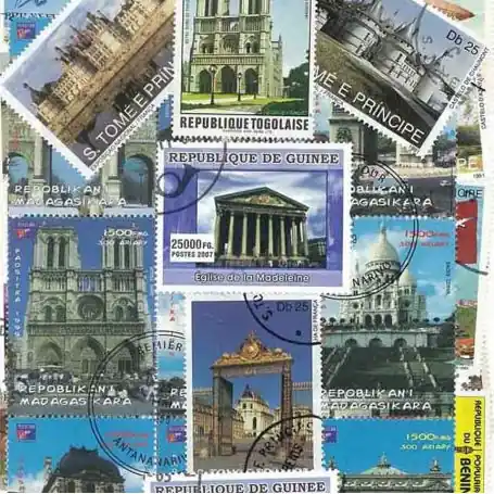 Collection de timbres Monuments Francais oblitérés Tendance
