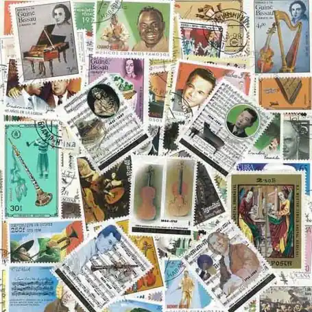 Seulement Aujourd’hui Collection de timbres Musiciens oblitérés