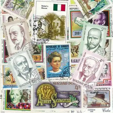 Soldes Collection de timbres Nobel oblitérés