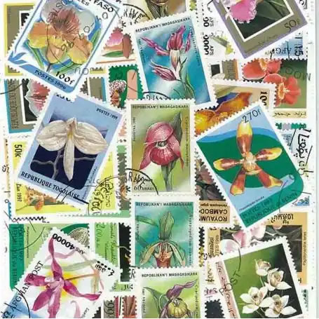 Prix Promo Collection de timbres Orchidees oblitérés