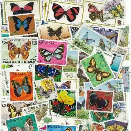 Offre Limitée Collection de timbres Papillons oblitérés