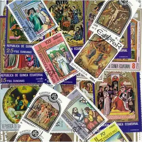 Collection de timbres Paques oblitérés Gros Lot