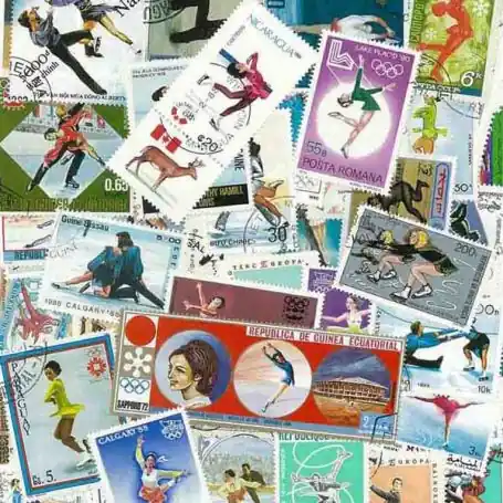Collection de timbres Patinage Artistique oblitérés Exclusif