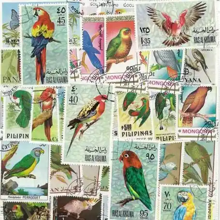 Collection de timbres Perroquets oblitérés Bon Plan
