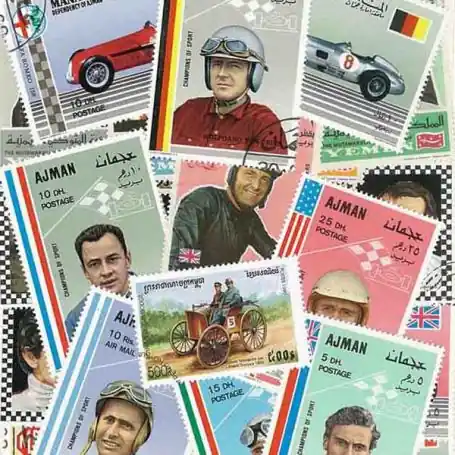 Collection de timbres Pilotes De Course oblitérés Prix Bas
