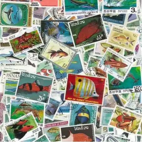 Pas Cher Collection de timbres Poissons oblitérés