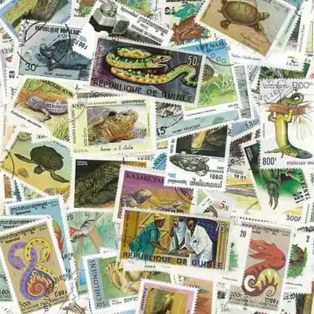 Collection de timbres Reptiles oblitérés Artisanat