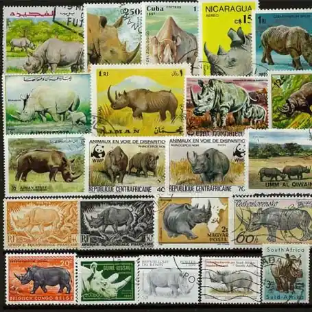 Tendance Collection de timbres Rhinoceros oblitérés