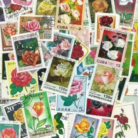 Commander Vite Collection de timbres Roses oblitérés